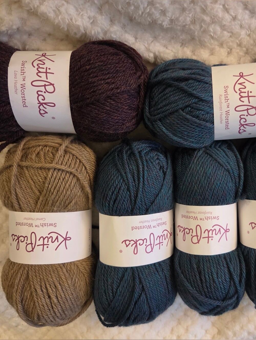 Knit Picks Swish™ Worsted Yarn Bundle - Teal, Brown, Taupe